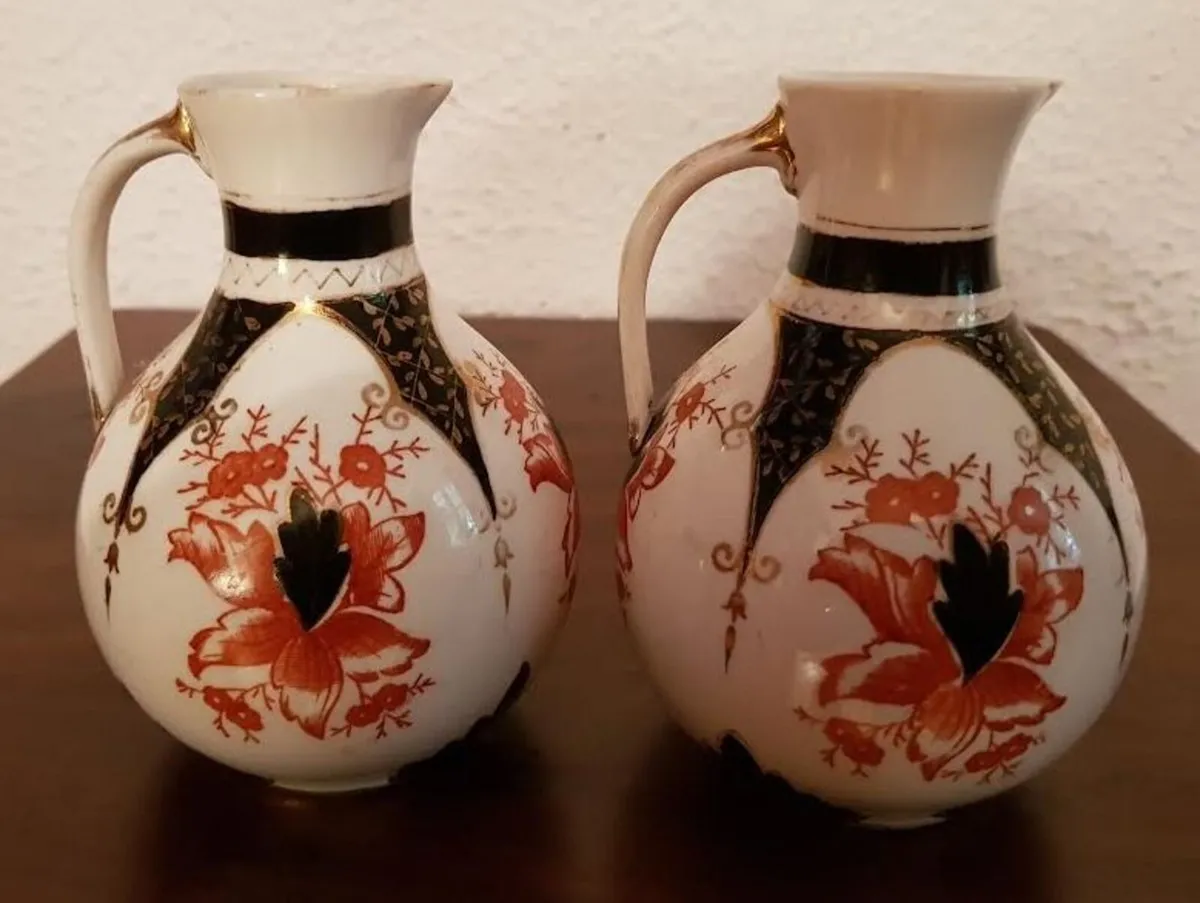 Lovely Pair Antique China Jugs Victorian - Image 2