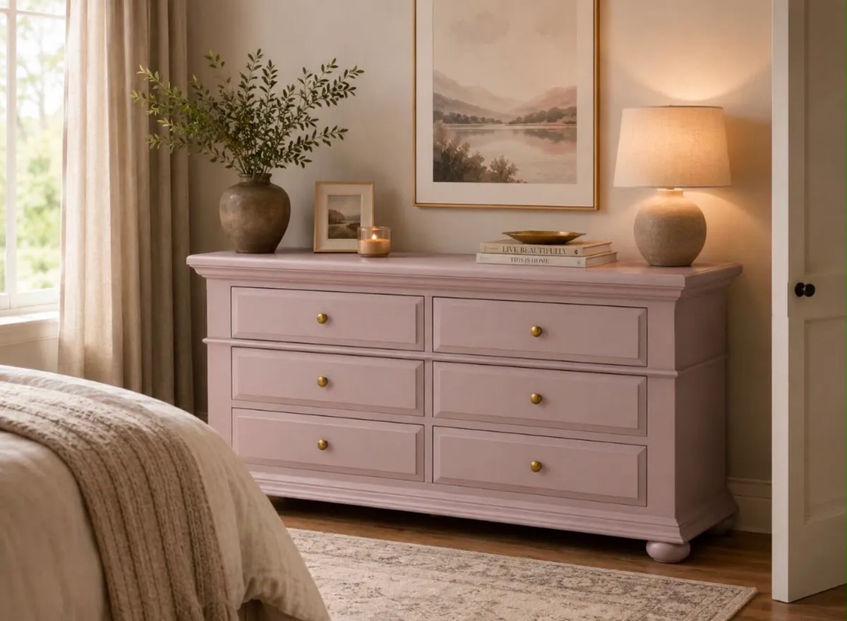 Dusty pink drawers / dresser / sideboard - Image 1