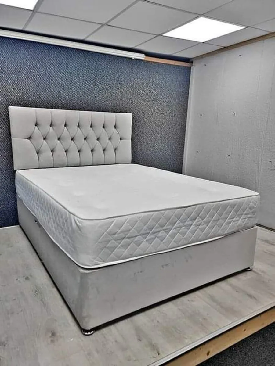 Double bed base and head board - Image 1