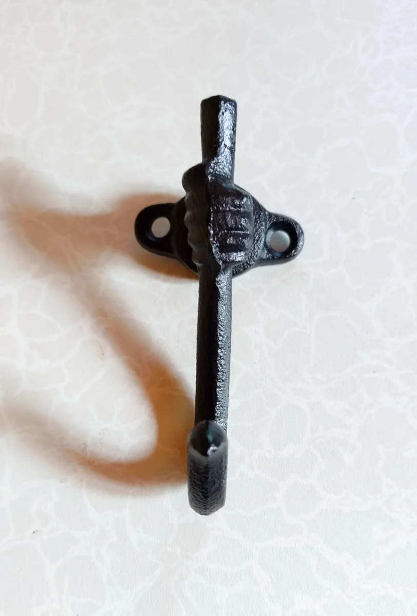 Black Cast Iron Hand Wall Hook (new). - Image 2