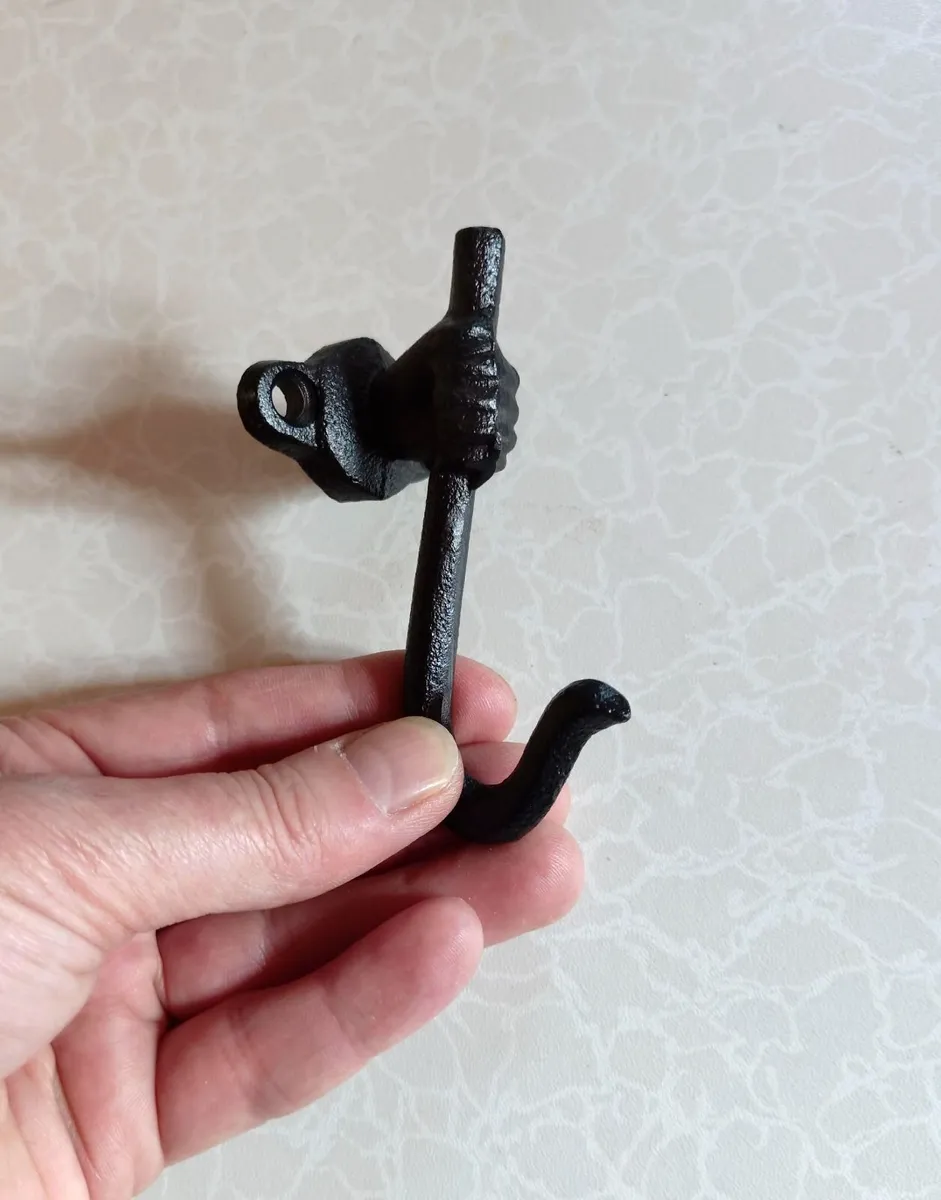 Black Cast Iron Hand Wall Hook (new). - Image 3