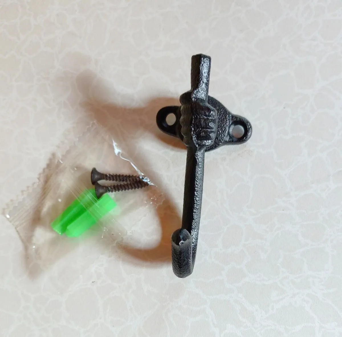 Black Cast Iron Hand Wall Hook (new). - Image 1