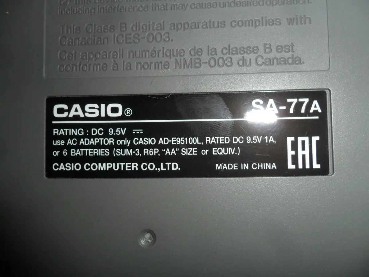 Children's synthesizer Casio SA-77 - Image 3