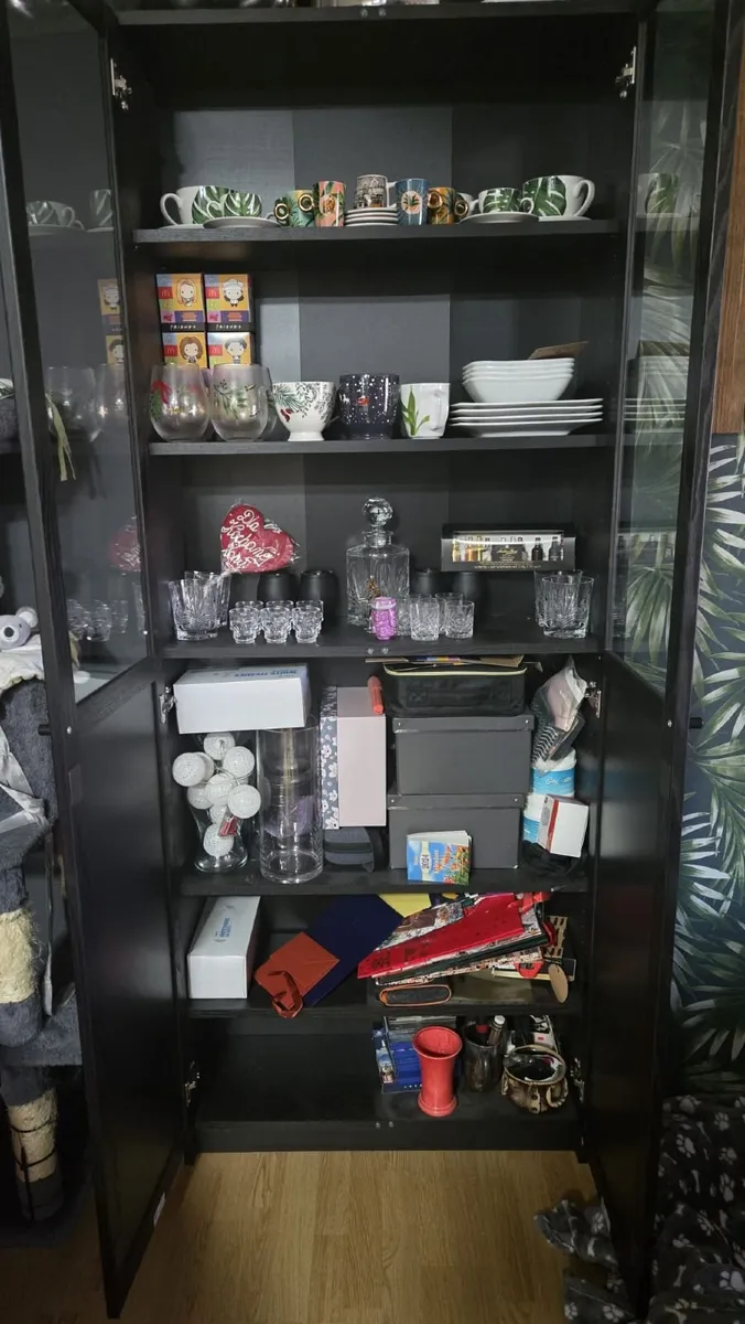 Bookcase with panel and glass doors - Image 3