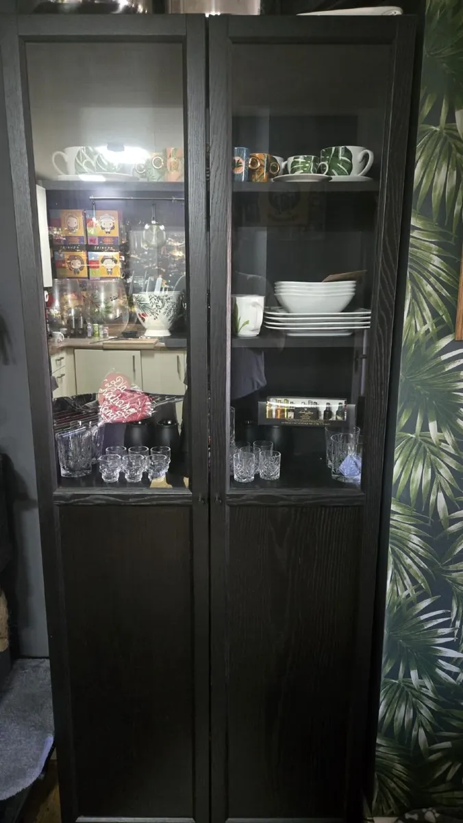 Bookcase with panel and glass doors - Image 2
