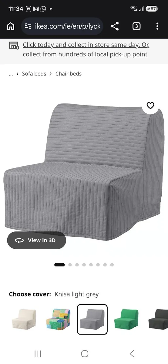 FOLD UP BED -CHAIR - Image 1