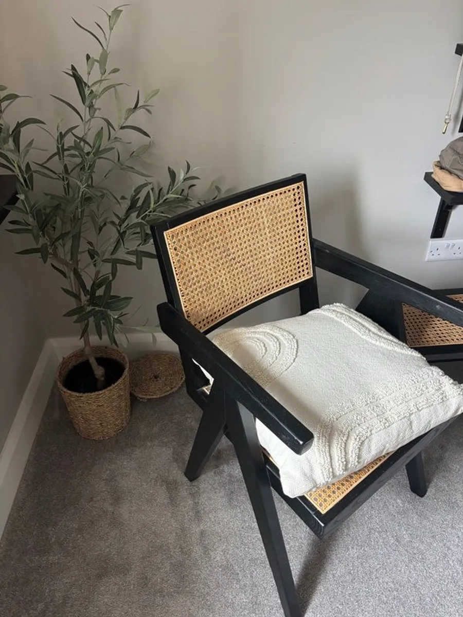 Rattan Chair & matching bench - Image 1