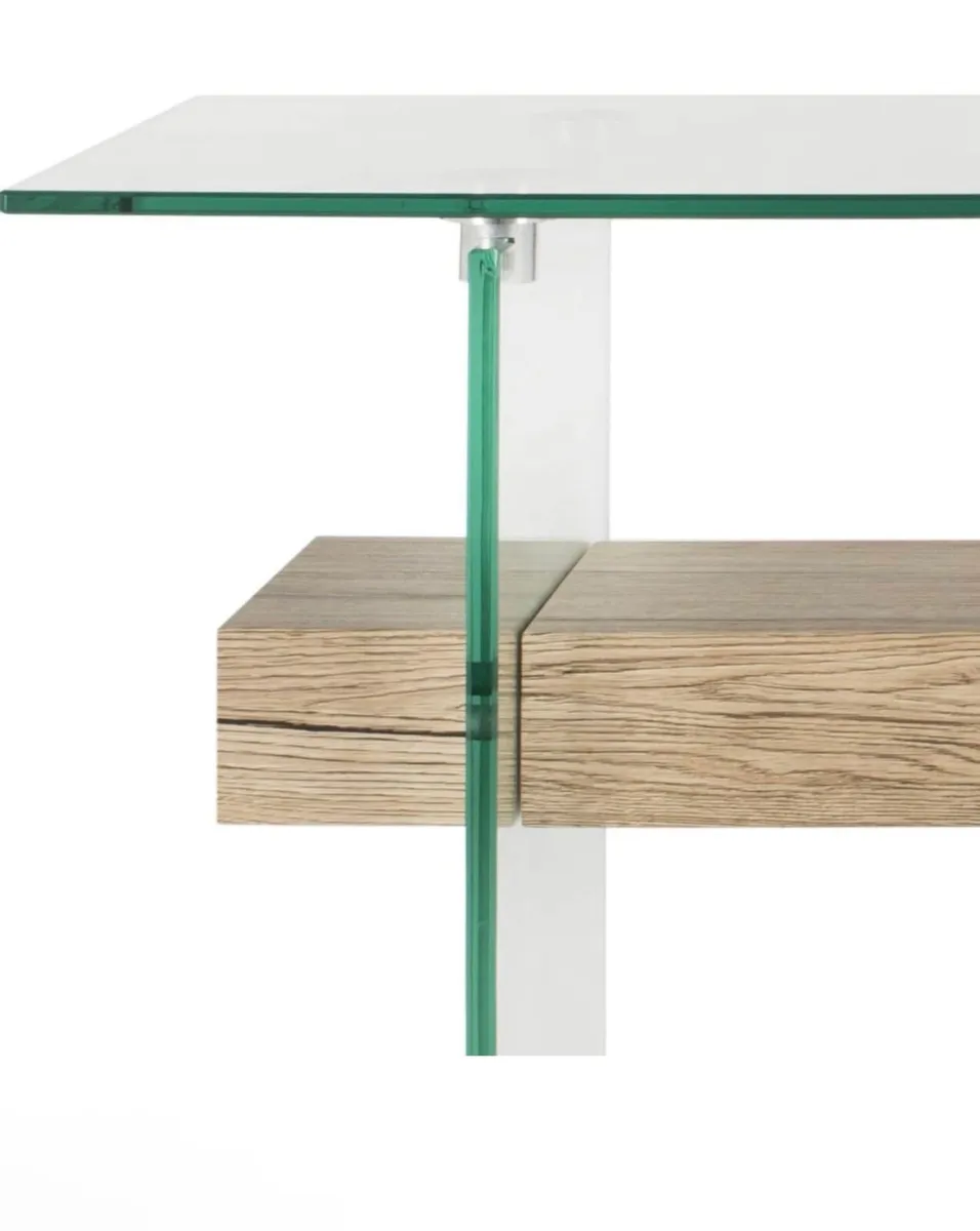 Glass + Oak Console Table - Image 4
