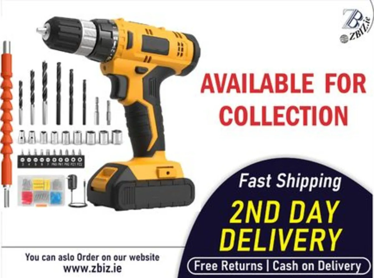 20V Cordless Drill Set Electric DIY Tool Kit - Image 1
