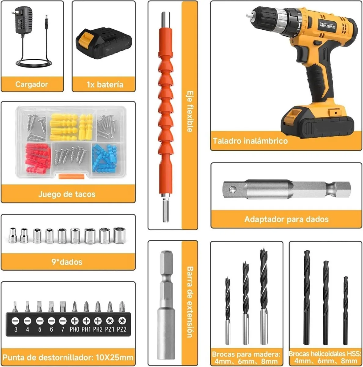 20V Cordless Drill Set Electric DIY Tool Kit - Image 3