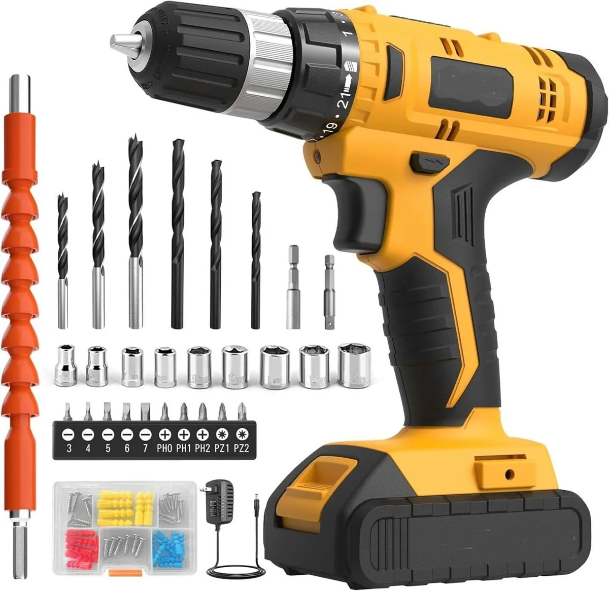 20V Cordless Drill Set Electric DIY Tool Kit - Image 2
