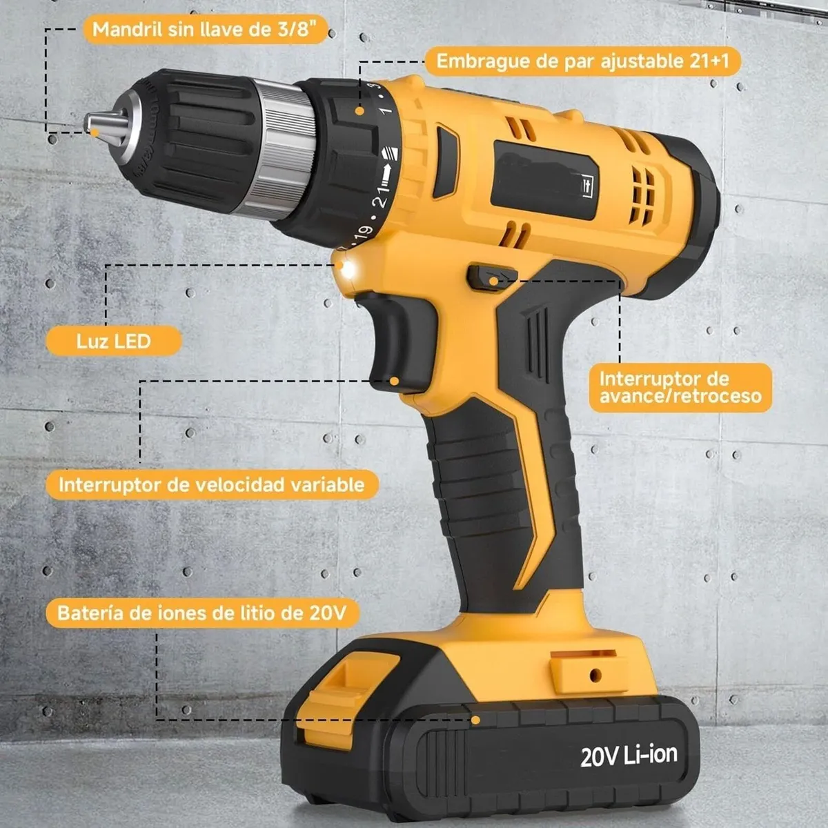 20V Cordless Drill Set Electric DIY Tool Kit - Image 4