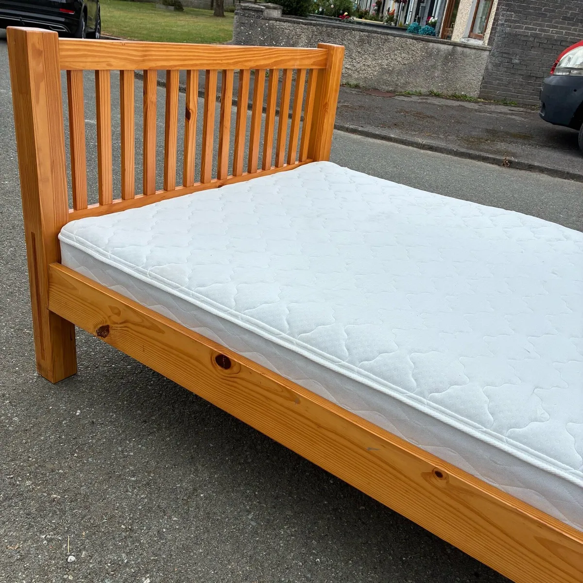 Solid Pine Double Bed frame & Respa Mattress - Image 3