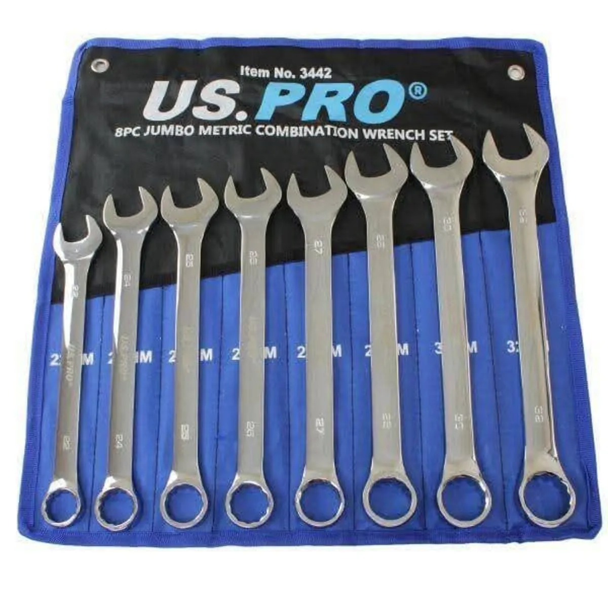 8 Piece Jumbo Metric Combination Spanner Set - Image 2