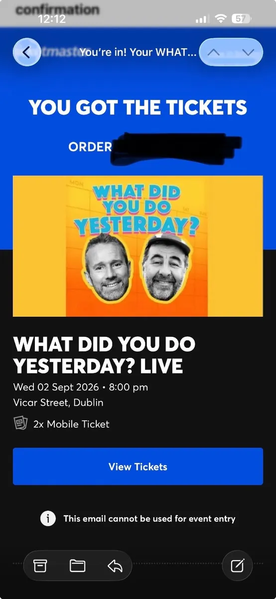 What Did You Do Yesterday Live Podcast Tickets - Image 2