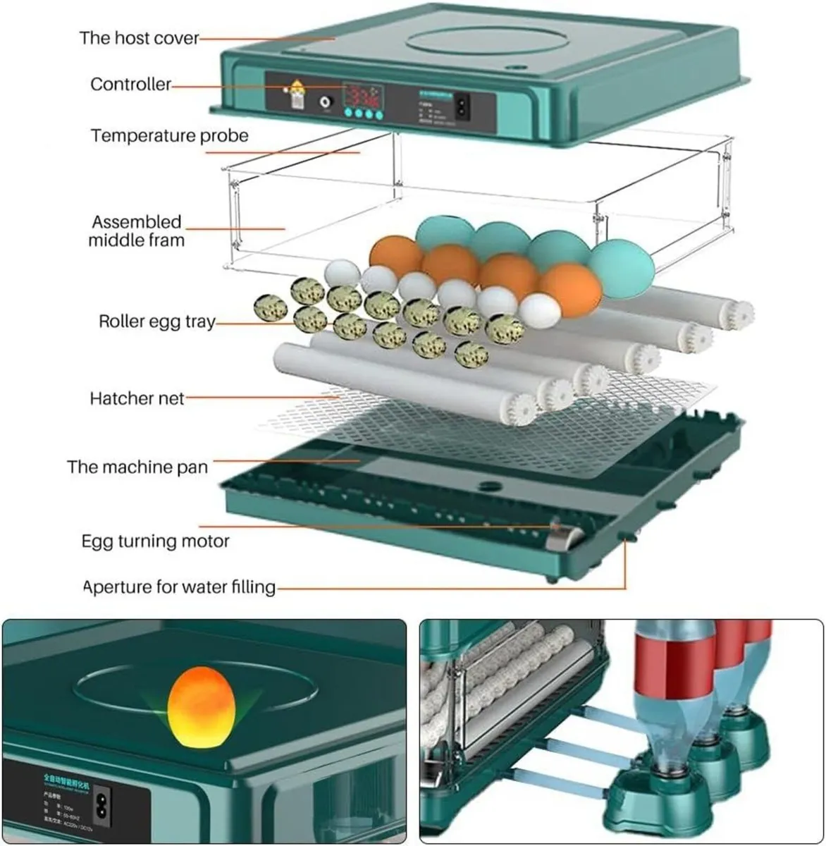 48 Egg Fully Automatic Egg Incubator 12V/220V - Image 4
