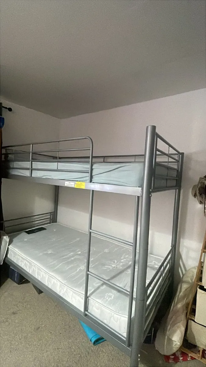 Steel frame double  bunk bed with Matresses- - Image 2
