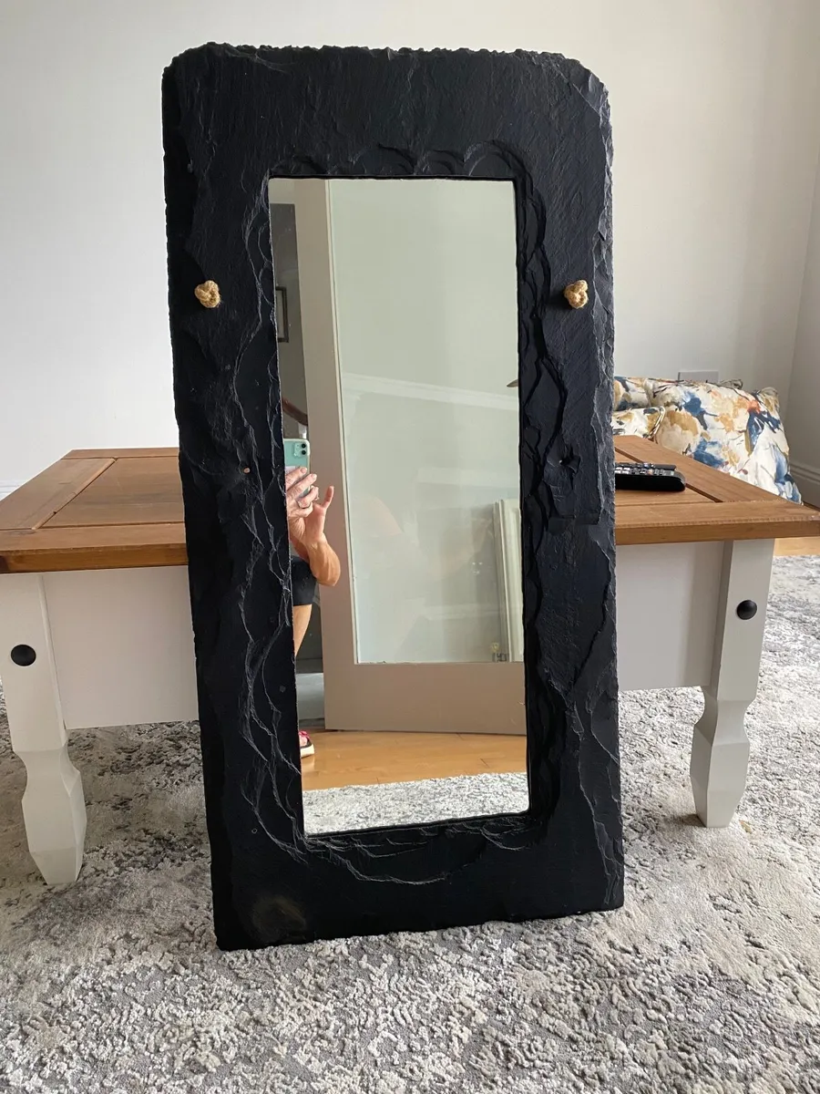 Handmade black slate mirror - Image 4