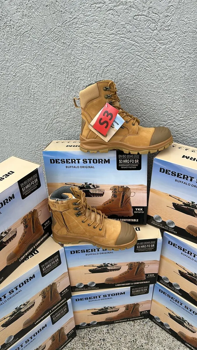 Desert Storm S3 Zip Work Boots all sizes - Image 1