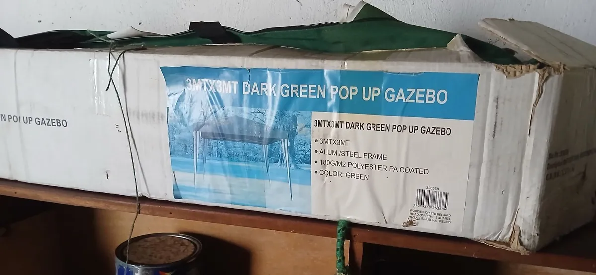 3 metre×3m Dark Green Gazebo - Image 1