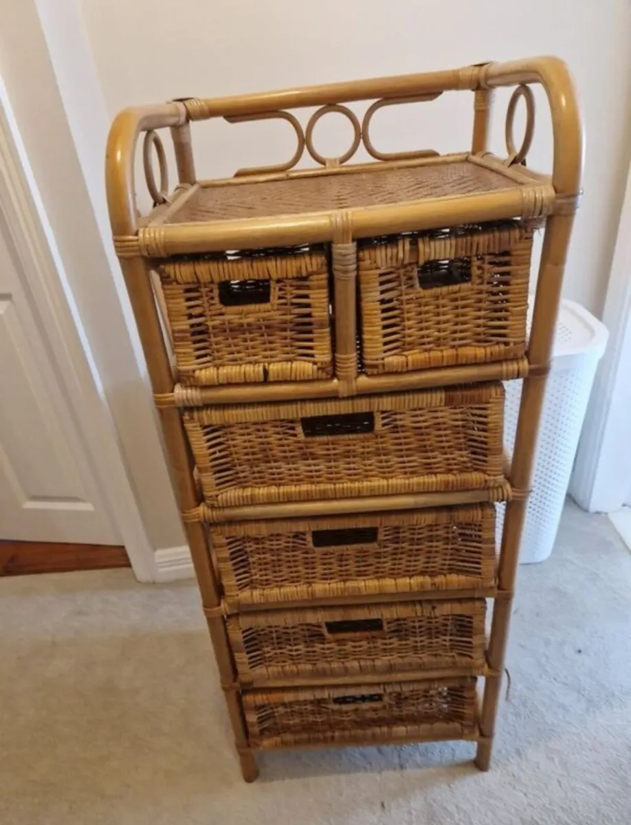 Wicker Storage Unit & Laundry Bas - Image 2
