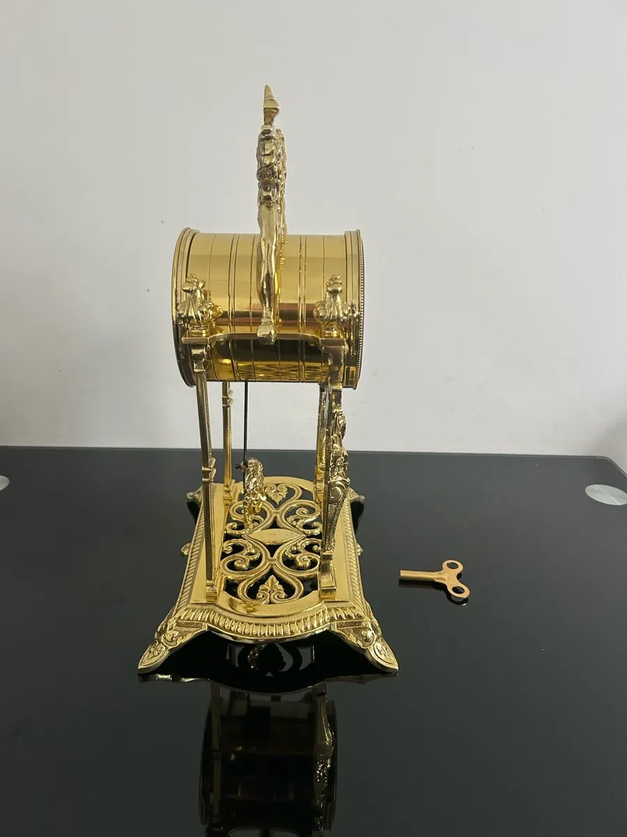 Table Clock Empire Style Gilt Bronze 1850 - 1900 - Image 3