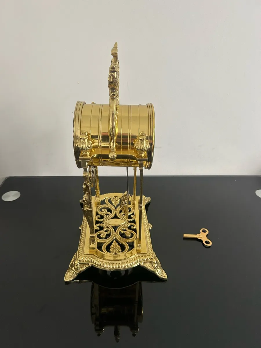 Table Clock Empire Style Gilt Bronze 1850 - 1900 - Image 2
