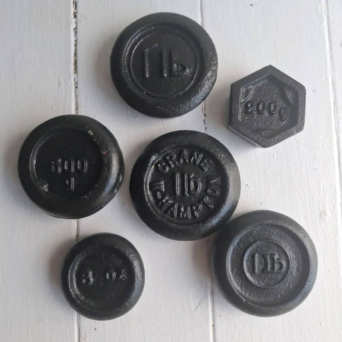 Vintage & Antique Cast Iron Scale Weights - Image 1