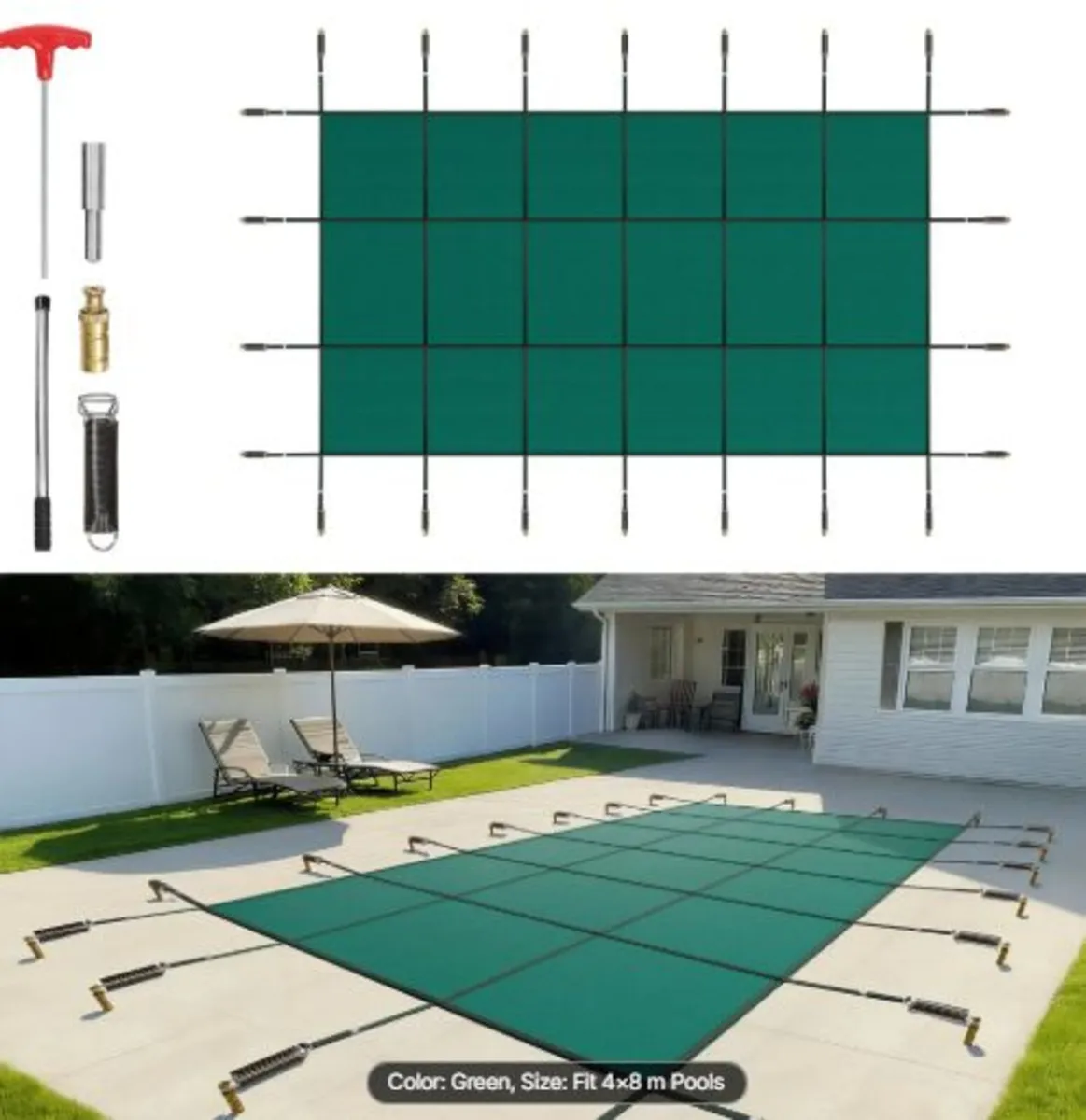Rectangular Safety Mesh Swimming Pool Cover 4.27 - Image 1
