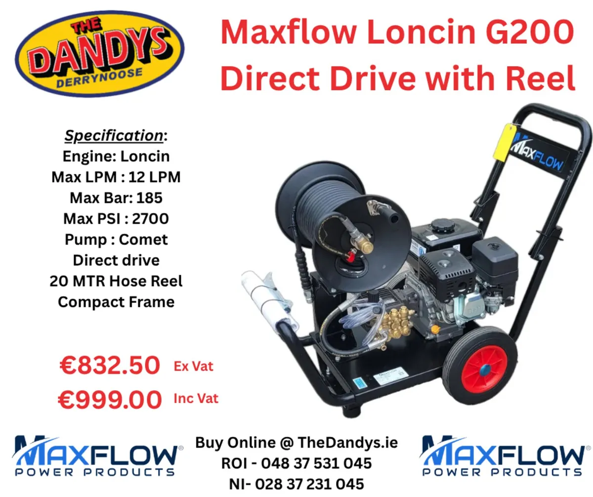Maxflow Loncin Petrol Washers with Compact Frames - Image 1