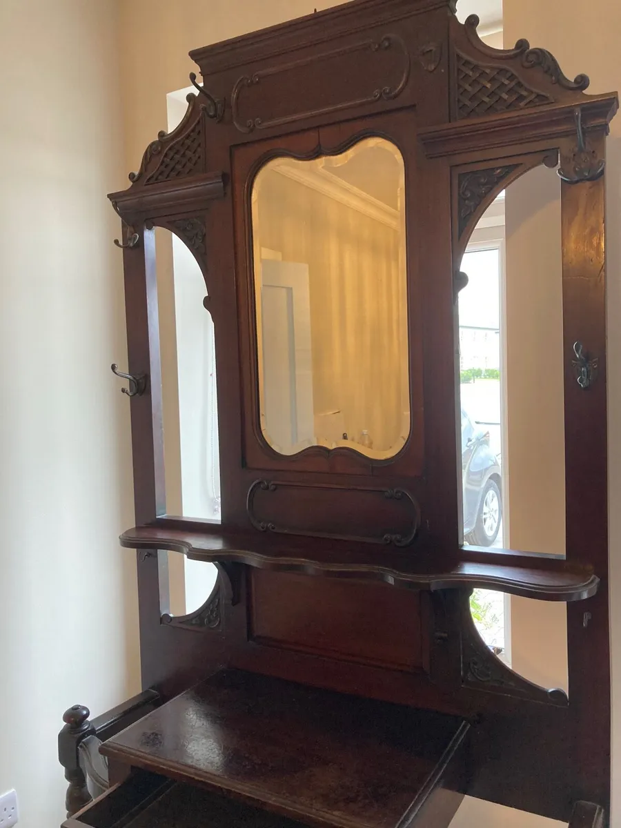 Antique Mahogany Hall stand - Image 4