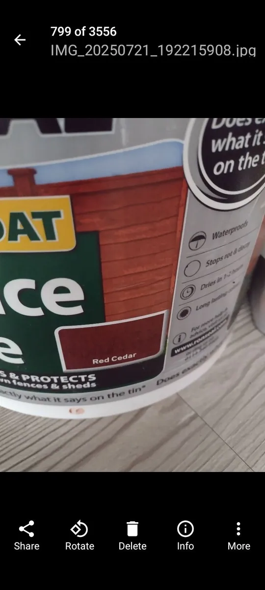 Large unopened bucket Ronseal one coat fence life - Image 3