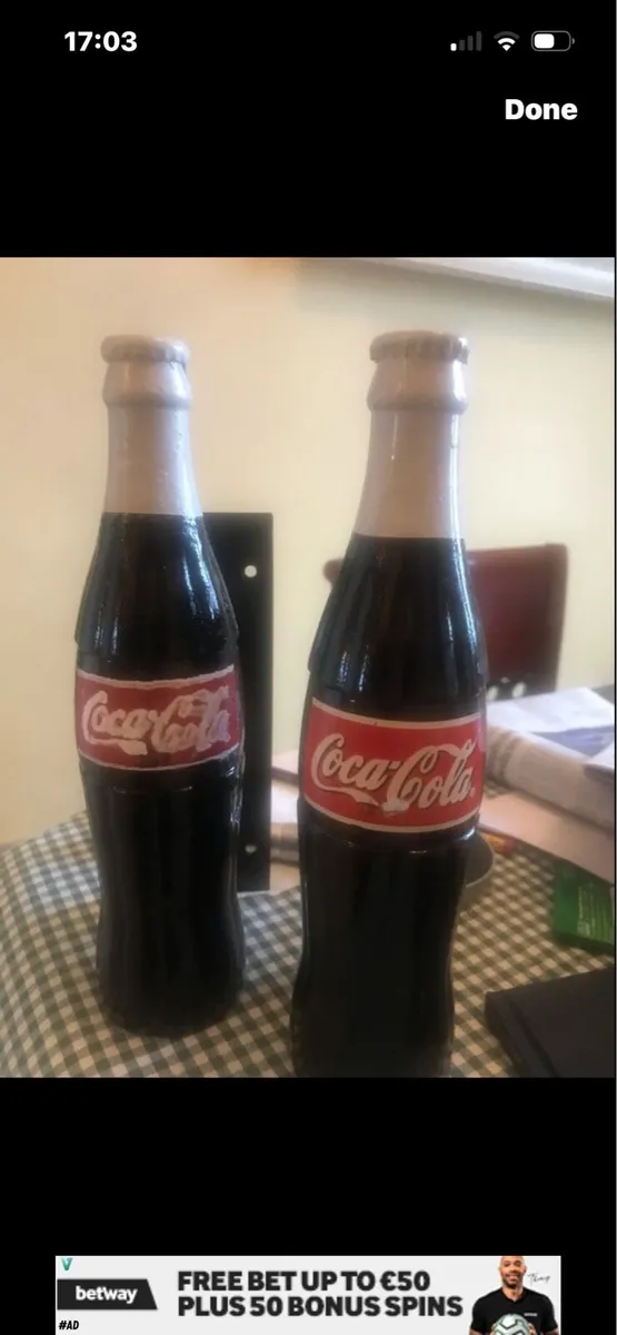 Rare Coca  Cola Metal Door Handles - Image 1