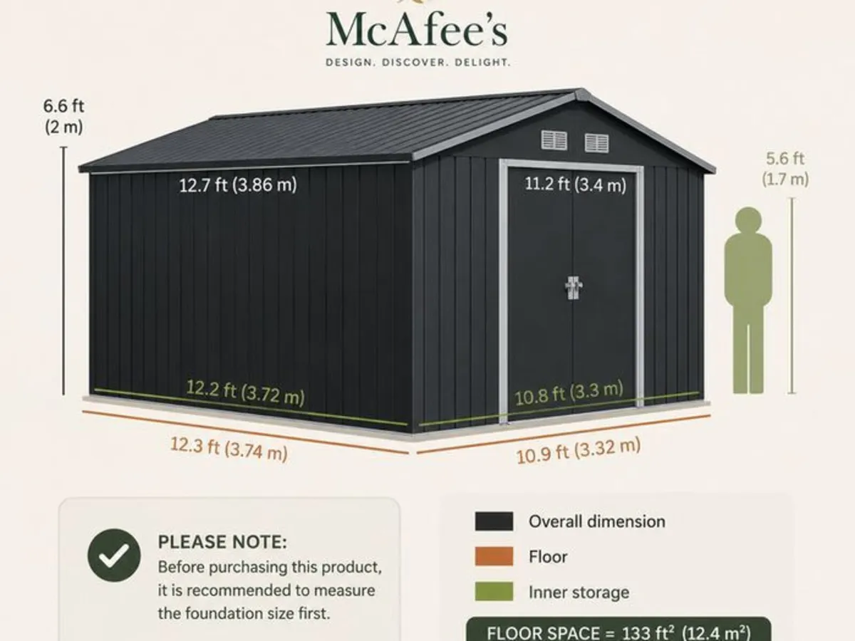 13 x 11ft Metal Shed Large - Image 2