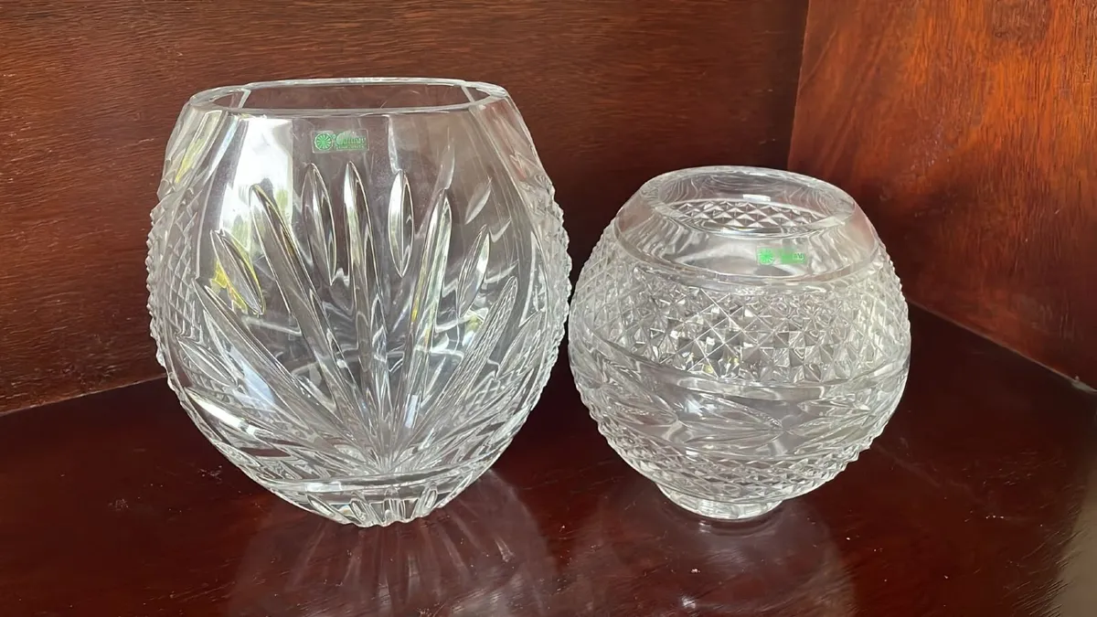 Galway Irish Crystal Vase and Bowl - Image 1