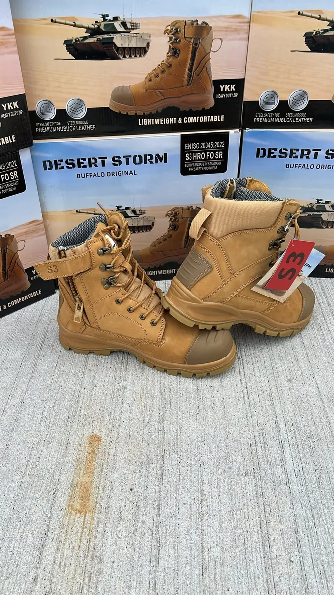 Desert Storm S3 Zip Work Boots all sizes - Image 2