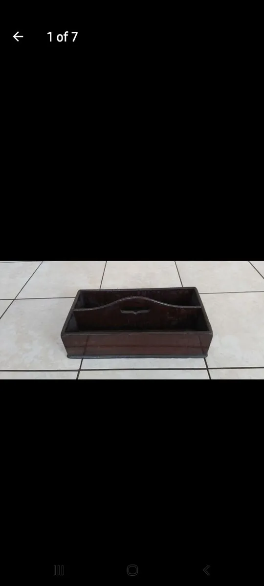 Vintage Wooden Cutlery Carry Box