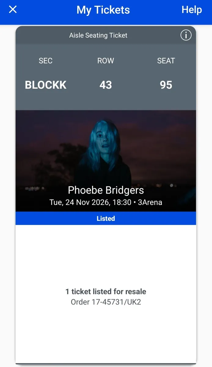 Phoebe Bridgers Tickets x 2 - Image 2