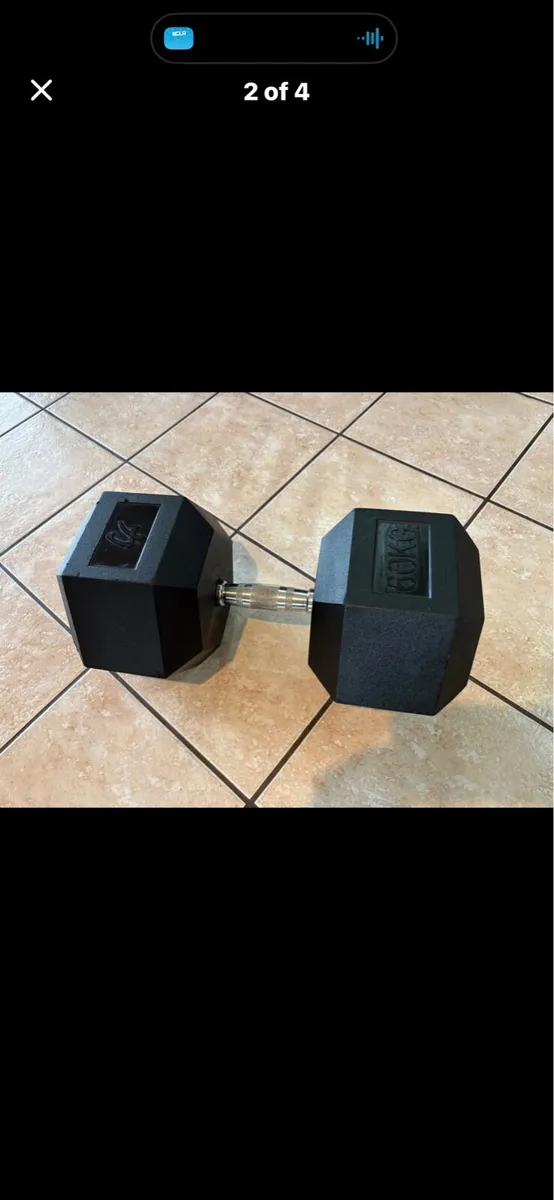 60KG RUBBER HEX DUMBBELL, SELLING 1/2 PRICE!! - Image 1