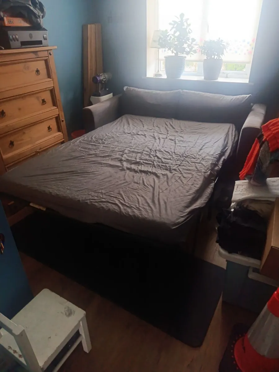 2-seat sofa-bed, Hallarp grey, IKEA - Image 2