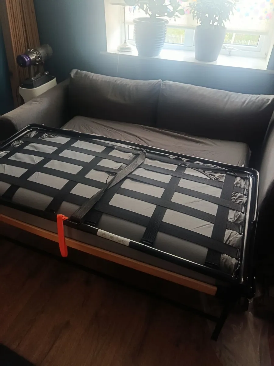 2-seat sofa-bed, Hallarp grey, IKEA - Image 3