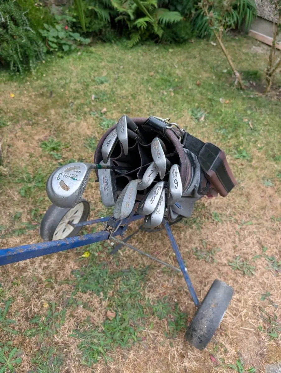 Cheap left handed  Golf clubs and trolley - Image 2