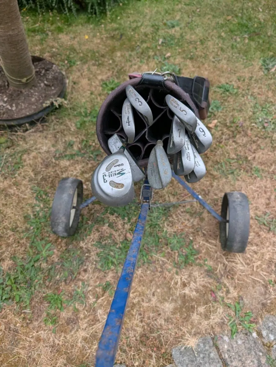 Cheap left handed  Golf clubs and trolley - Image 3