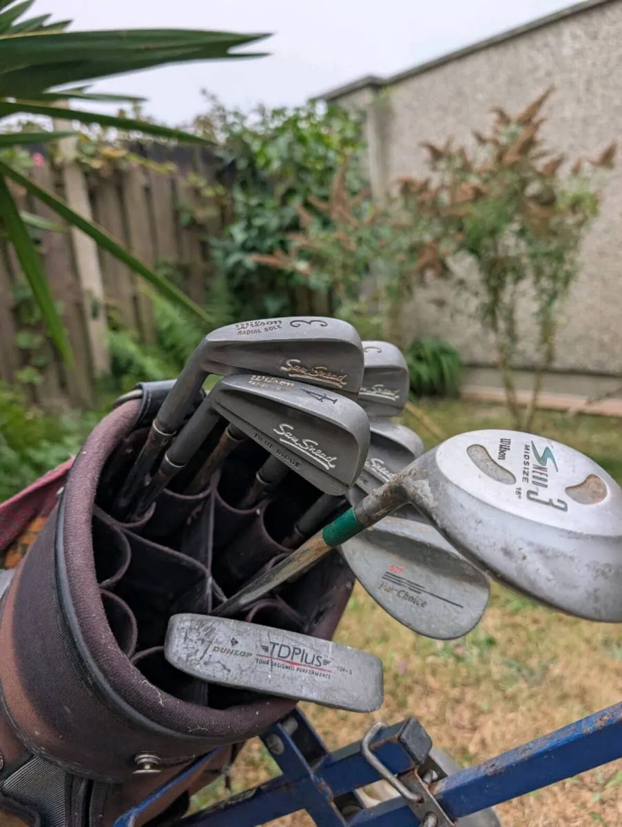 Cheap left handed  Golf clubs and trolley - Image 4
