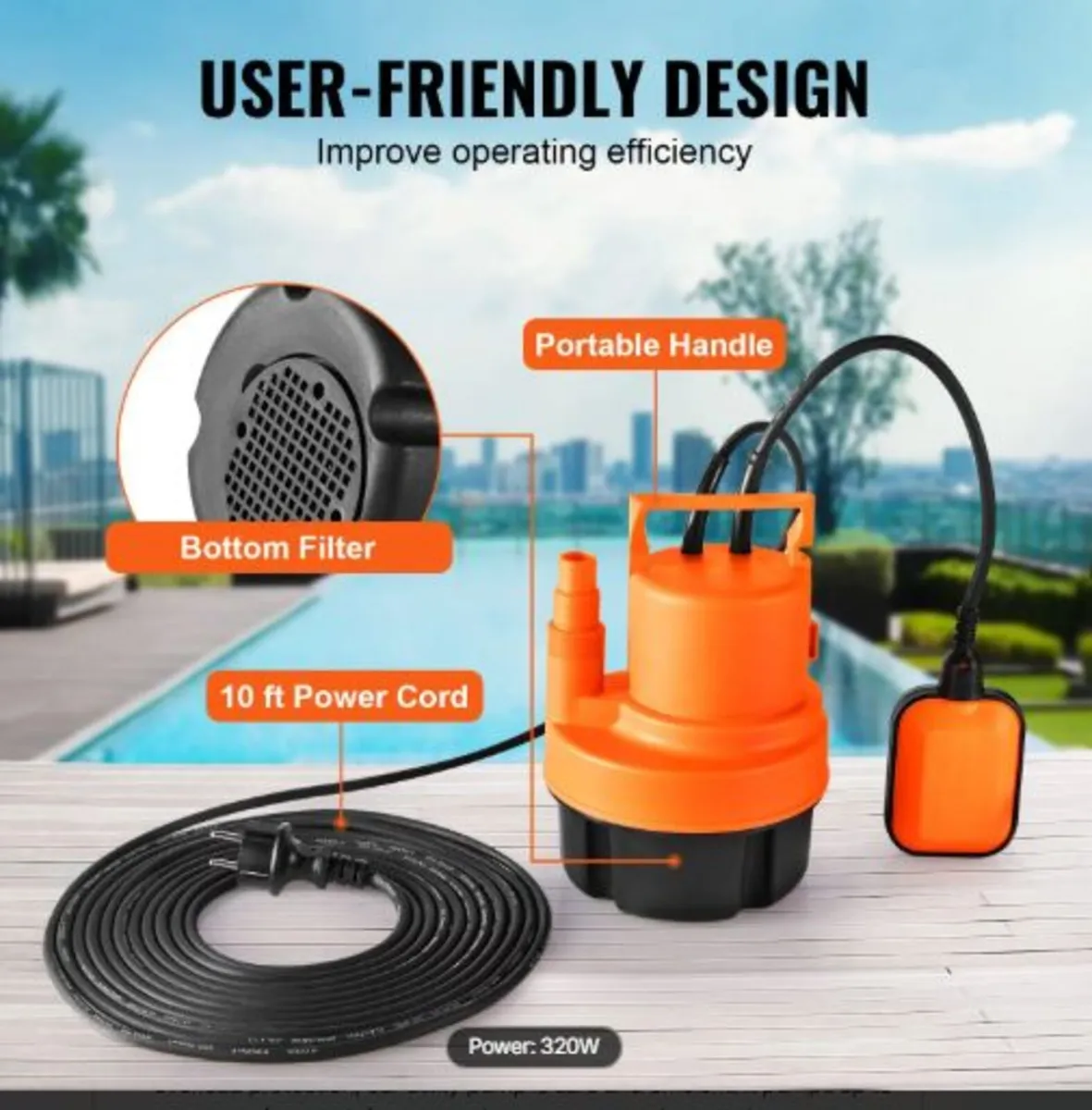 Submersible Utility Pump Sump Pump 320W 1585 - Image 3