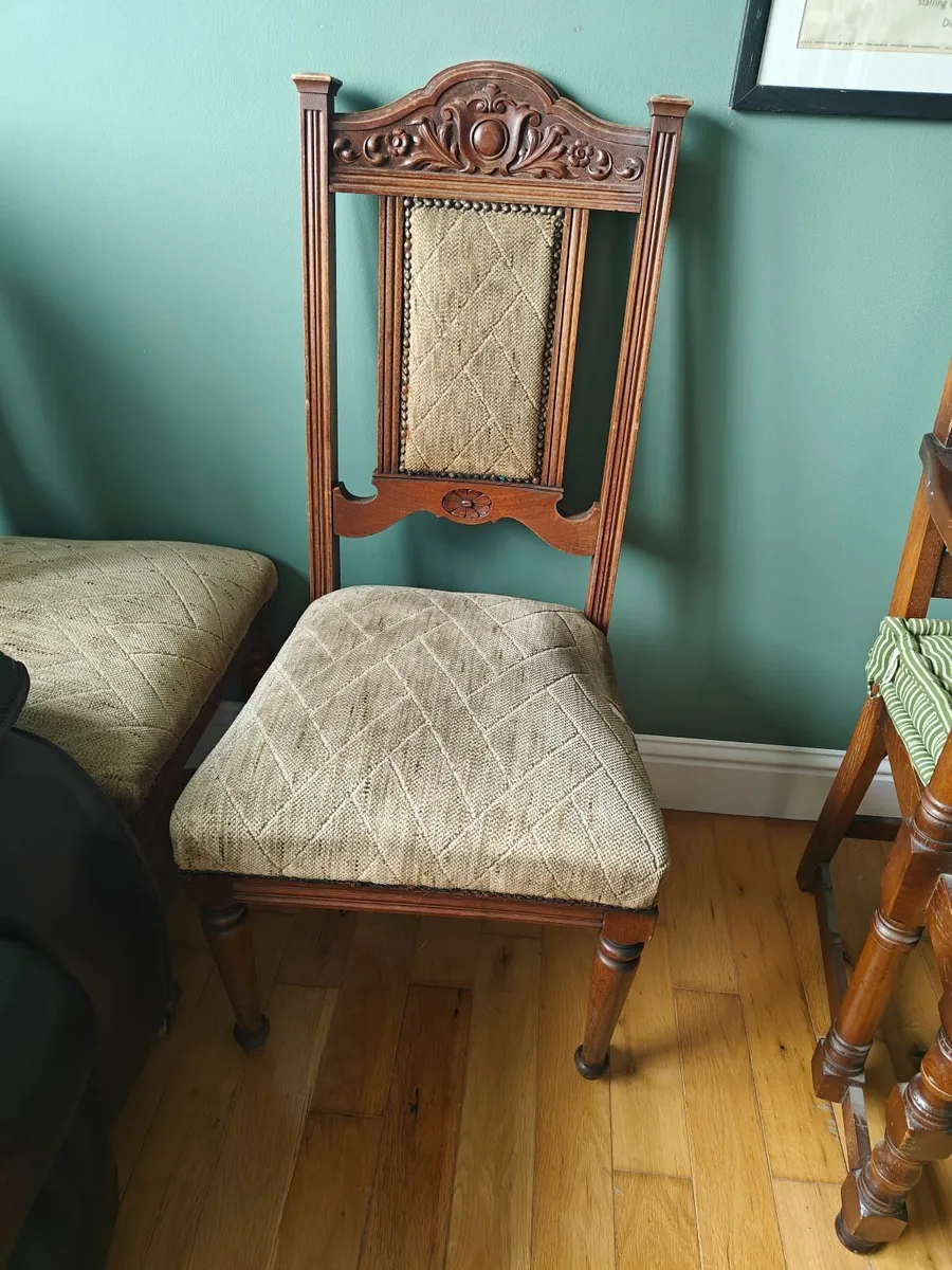Solid wood Victorian/Edwardian chairs*4 - Image 2