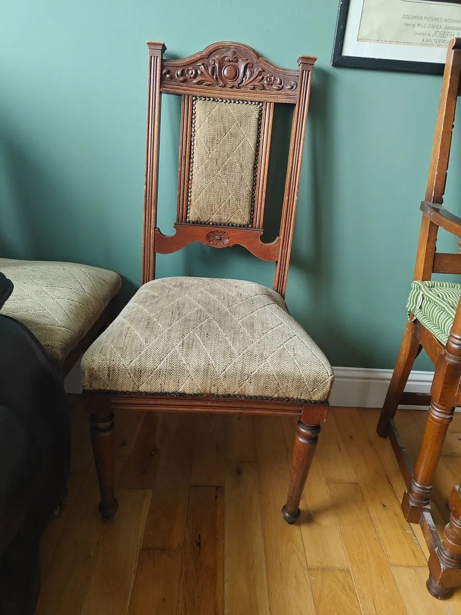 Solid wood Victorian/Edwardian chairs*4 - Image 3