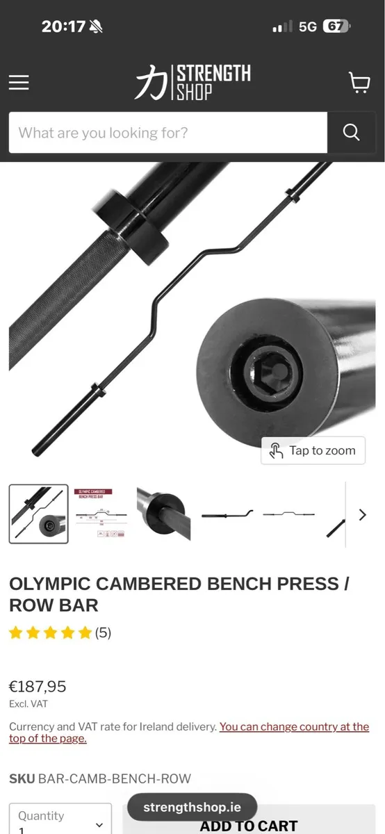 NEW IN BOX, STRENGTHMAX OLYMPIC CAMBER BAR!! - Image 1