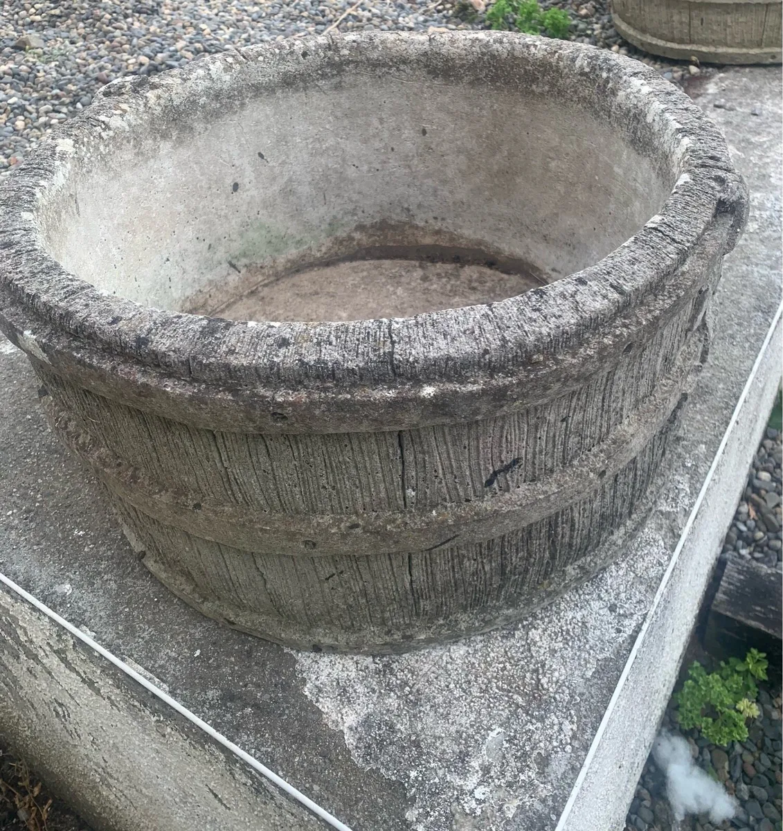 Concrete barrel planters - Image 1