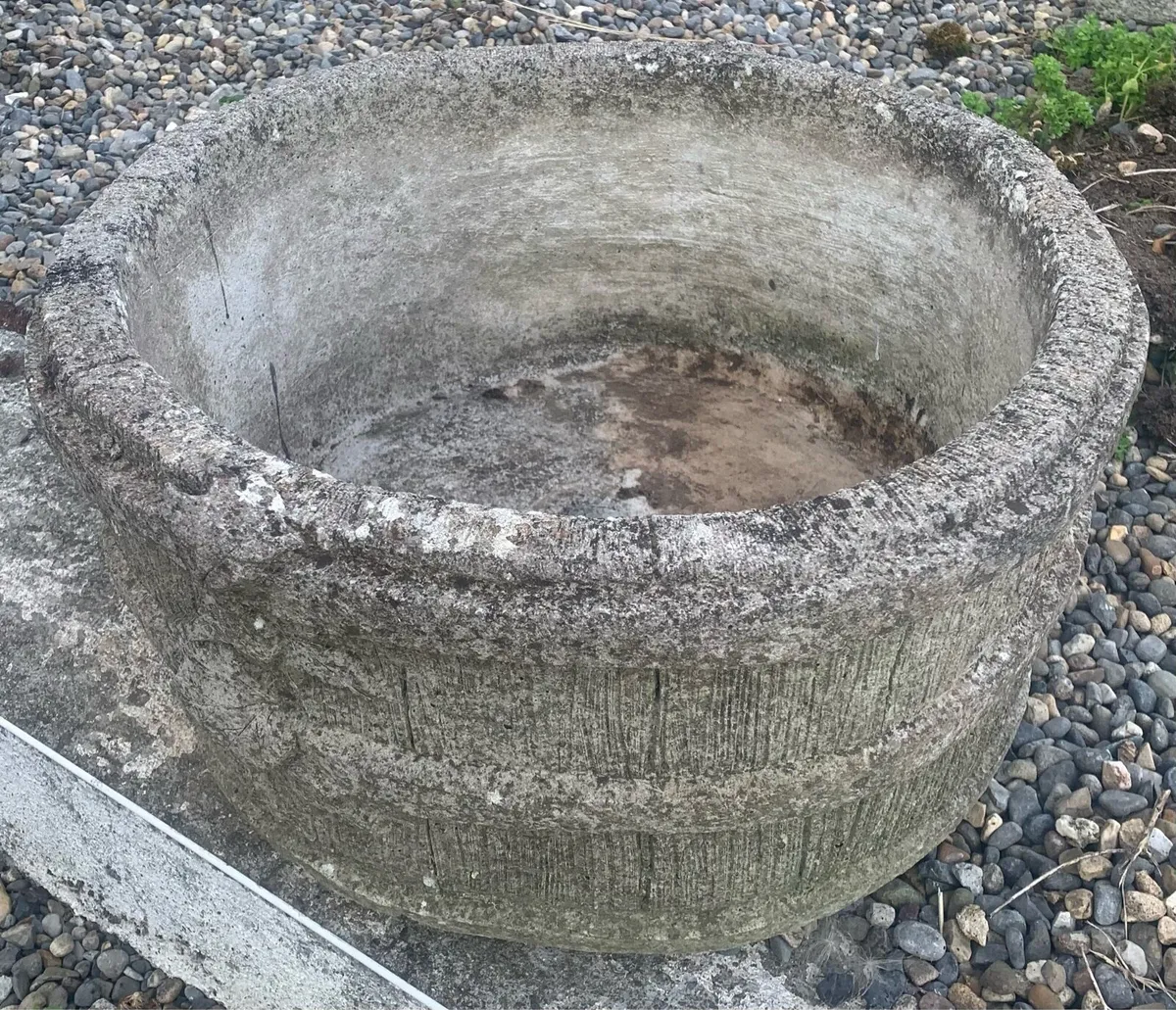 Concrete barrel planters - Image 2